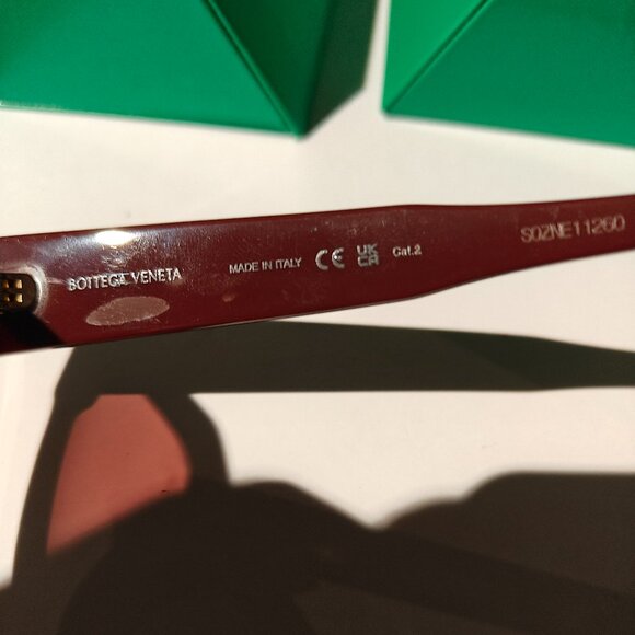 BNWT SS25 BOTTEGA VENETA BURGUNDY SUNGLASSES BV1287SA 003 - Picture 5 of 9